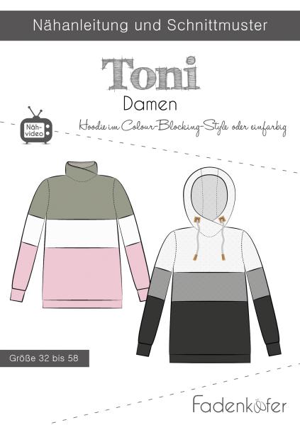 Fadenkäfer Papierschnittmuster Toni Damen Hoodie